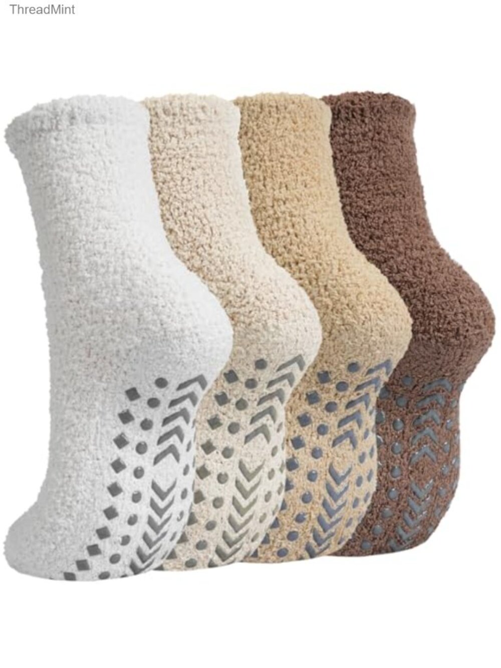 Fuzzy Gripper Slipper Socks Non Slip Cozy Polyester Women's